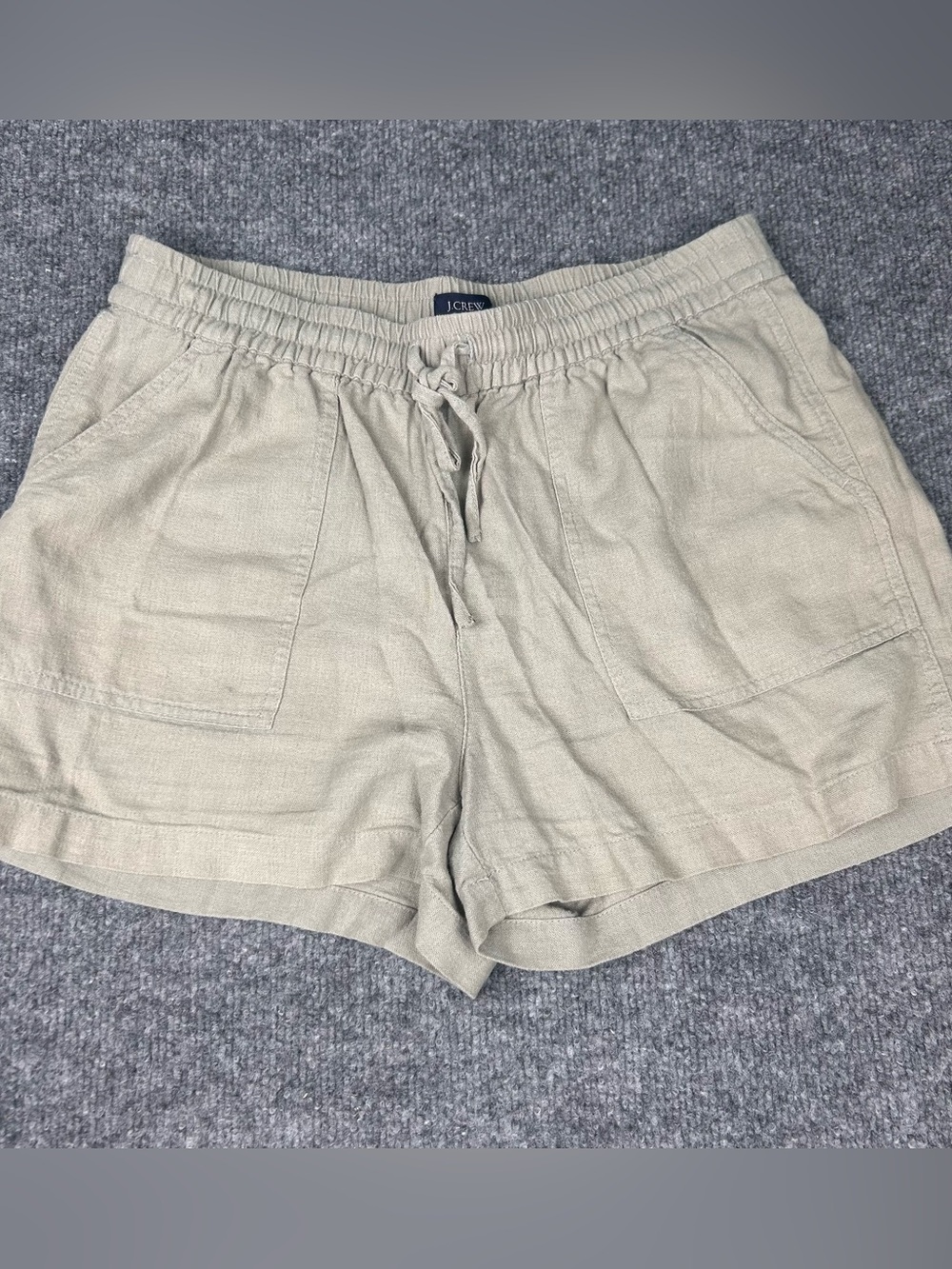 J.CREW Linen Blend Shorts Drawstring Sage Green XS Casual Beach Vaca Versatile